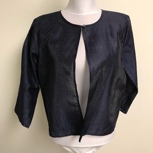 EILEEN FISHER Indigo Iridescent Shrug Sheer Top